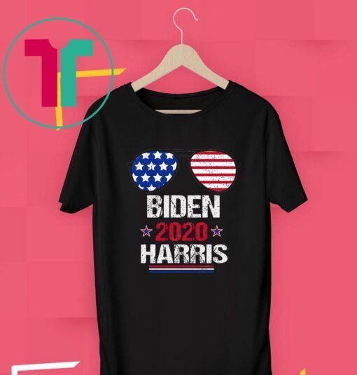 2020 Biden Harris Aviator Sunglasses American Flag T-Shirt