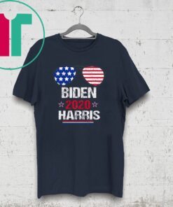 2020 Biden Harris Aviator Sunglasses American Flag T-Shirt