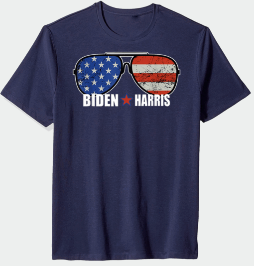 Biden Harris 2020 Aviator Sunglasses American Flag Us 2020 T-Shirt