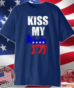 Biden Political Liberal Anti Trump Democrat Kiss my Donkey Shirt