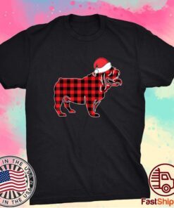 Bulldog Christmas Decorations Red Plaid Buffalo Xmas Family Shirt