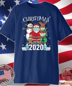 Christmas Santa Claus and Friends Wearing Mask 2020 Shirt