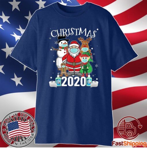 Christmas Santa Claus and Friends Wearing Mask 2020 Shirt