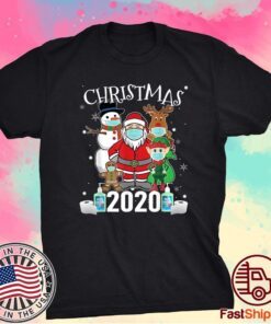 Christmas Santa Claus and Friends Wearing Mask 2020 Shirt