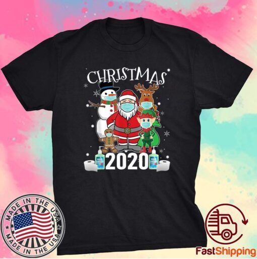 Christmas Santa Claus and Friends Wearing Mask 2020 Shirt