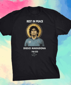 DIEGO MARADONA NAPOLI T-SHIRT Rest In Peace 1960-2020 Soccer Legend T-Shirt