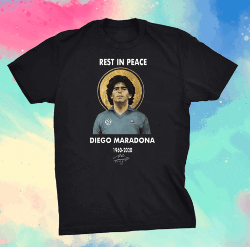 DIEGO MARADONA NAPOLI T-SHIRT Rest In Peace 1960-2020 Soccer Legend T-Shirt