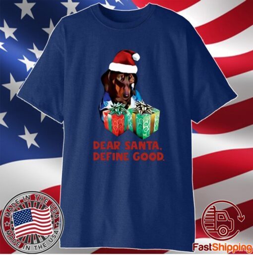 Dachshund Dear Santa Define Good Christmas 2021 T-Shirt