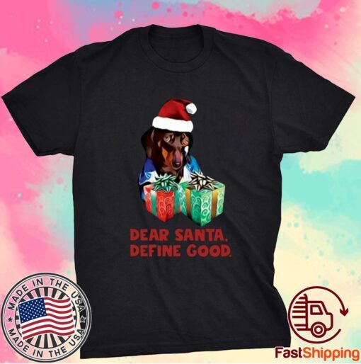 Dachshund Dear Santa Define Good Christmas 2021 T-Shirt