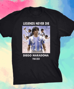 Diego Maradona Argentina Football Legend Never Die Rest In Peace T-Shirt