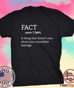 FACT (NOUN) A THING THAT DOESN'T CARE ABOUT YOUR SNOWFLAKE FEELINGS SHIRT