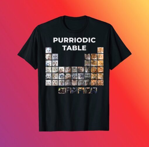 Funny Cat Chemistry Pun Periodic Table Shirt