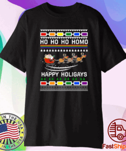 Ho Ho Ho Homo Happy Holigays Christmas T-Shirt