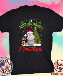 I Want A Hippopotamus For Christmas Xmas Hippo 2021 Shirt