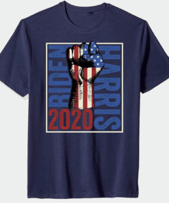 Joe Biden Kamala Harris 2020 - USA Flag Resist Fist T-Shirt