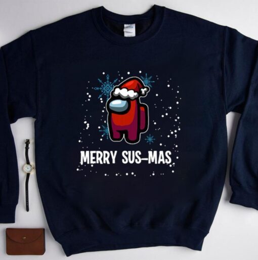 Merry Susmas Among Us Christmas Sweater Shirt, Among Us Impostor Shirt