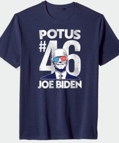POTUS 46 President Joe Biden - Aviator Glasses USA Flag T-Shirt