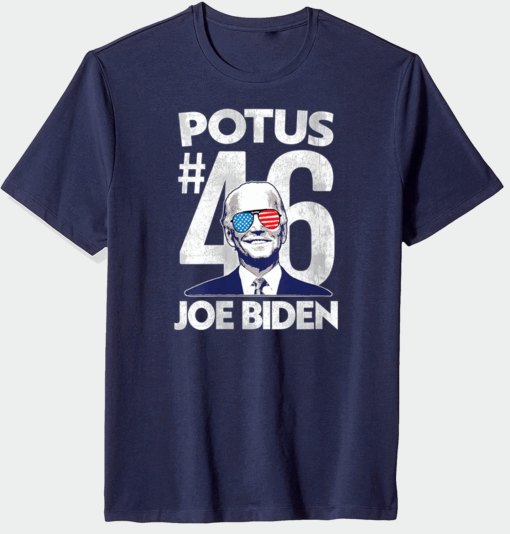 POTUS 46 President Joe Biden - Aviator Glasses USA Flag T-Shirt