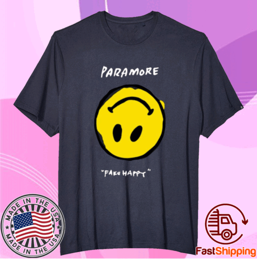 Paramore Merch Paramore Fake Happy Black Shirt