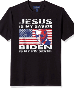 Retro vintage Gift Jesus is My Savior Biden Is My President T-Shirt