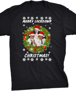 Richie And Eddie Bottom Merry Lockdown Christmas T-Shirt