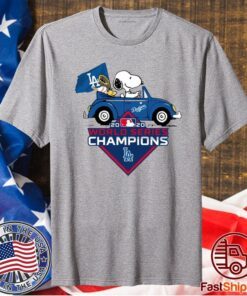 Snoopy And Woodstock Los Angeles Dodgers 2020 World Series Champions T-Shirt