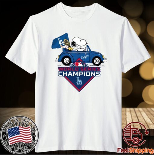 Snoopy And Woodstock Los Angeles Dodgers 2020 World Series Champions T-Shirt