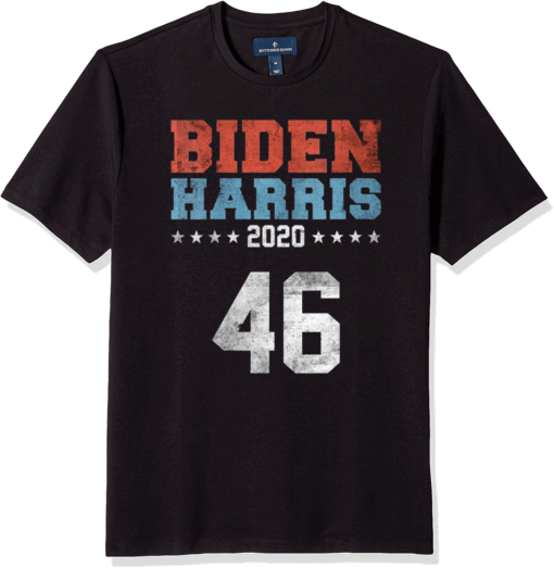 Womens Biden Harris 2020 Distressed Jersey Style 46 President T-Shirt