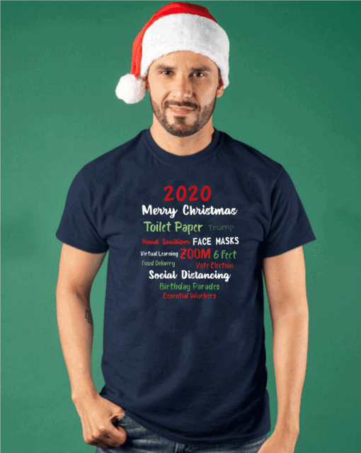 2020 Merry Quarantine Christmas Trump Pajamas T-Shirt