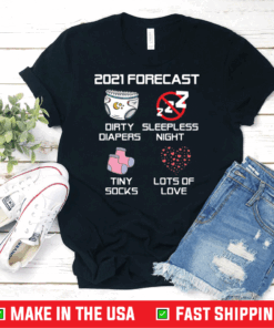 2021 Forecast Baby Expecting Pregnancy Announcement Gift T-Shirt