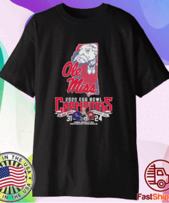 Awesome Ole Miss 2020 Egg Bowl Champions Ole Miss Rebels Mississippi State 31 24 T-Shirt