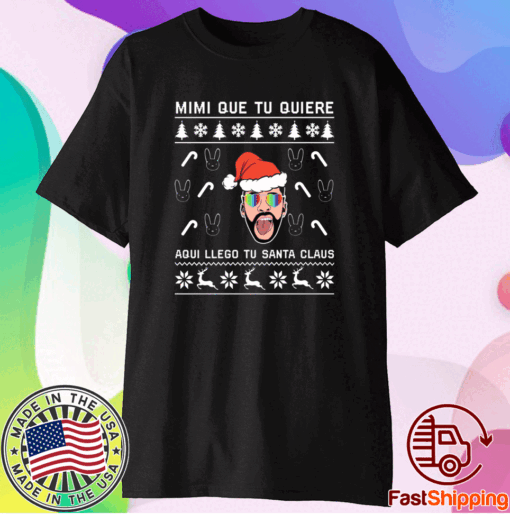 Bad Bunny Aqui Llego Tu Santa Claus Christmas T-Shirt