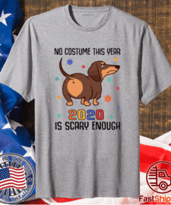 Dachshund No Costume This Year 2020 Is Scary Enough Coronavirus T-Shirt