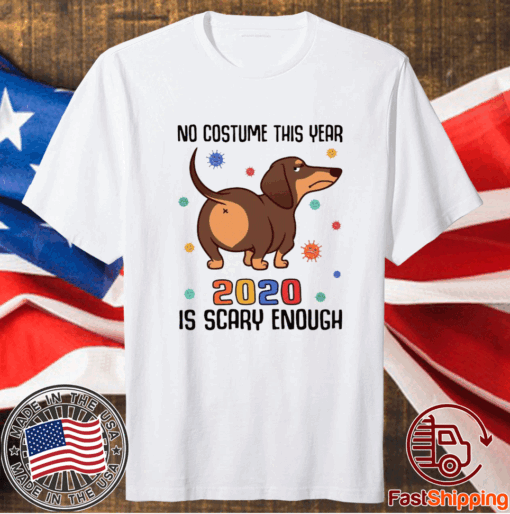 Dachshund No Costume This Year 2020 Is Scary Enough Coronavirus T-Shirt