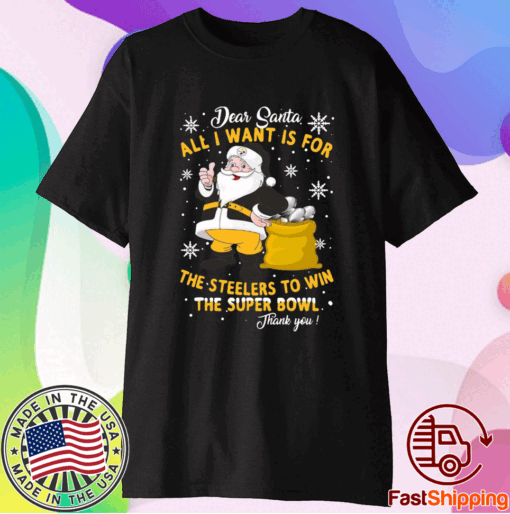 Dear Santa All I Want Is For The Steelers To Win The Super Bowl Thank You T-Shirt