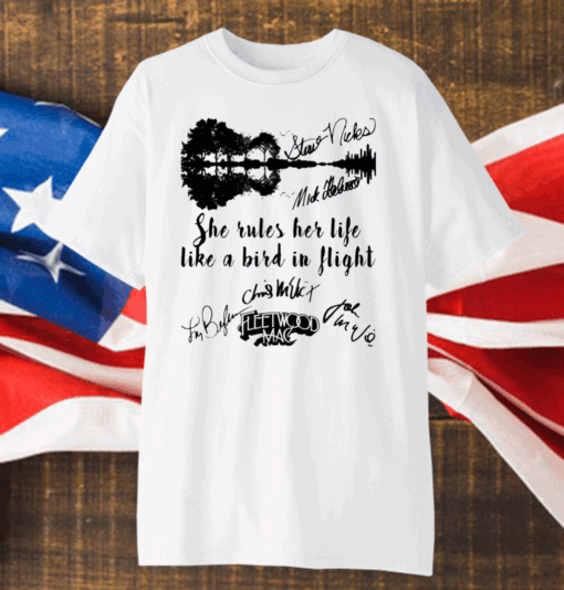 Fleetwood Mac She Rules Her Life Like A Bird In Flight Signatures Shirt