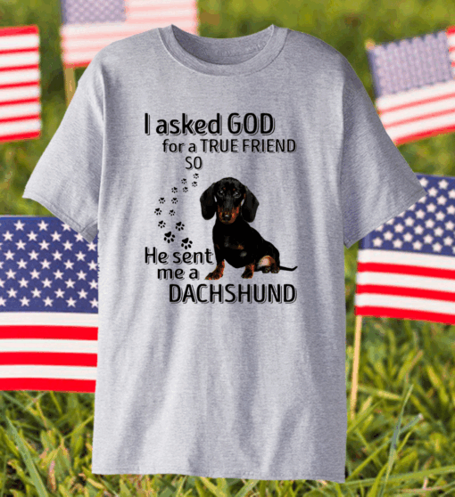 I Asked God For A True Friend So He Sent Me A Dachshund Shirt