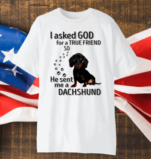 I Asked God For A True Friend So He Sent Me A Dachshund Shirt