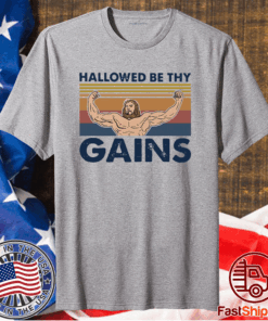 Jesus Gymer Hallowed Be Thy Gains Vintage T-Shirt