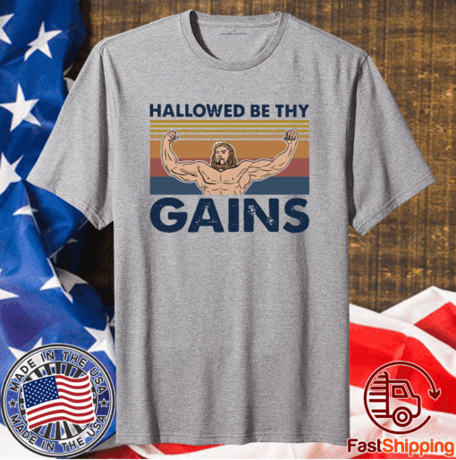 Jesus Gymer Hallowed Be Thy Gains Vintage T-Shirt