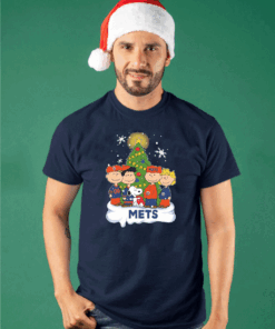 Snoopy The Peanuts New York Mets Christmas T-Shirt