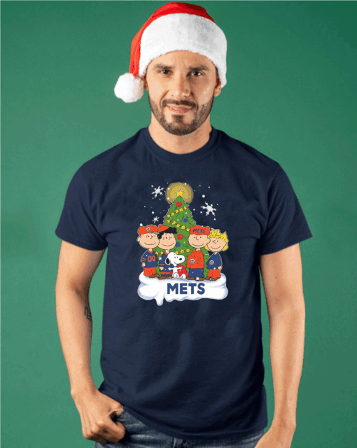 Snoopy The Peanuts New York Mets Christmas T-Shirt