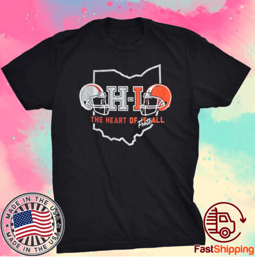 OH-IO The Heart Of Football Helmets T-Shirt