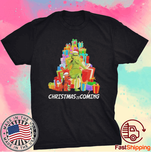 Pretty Grinch And Dog Christmas Are Coming Christmas T-Shirts