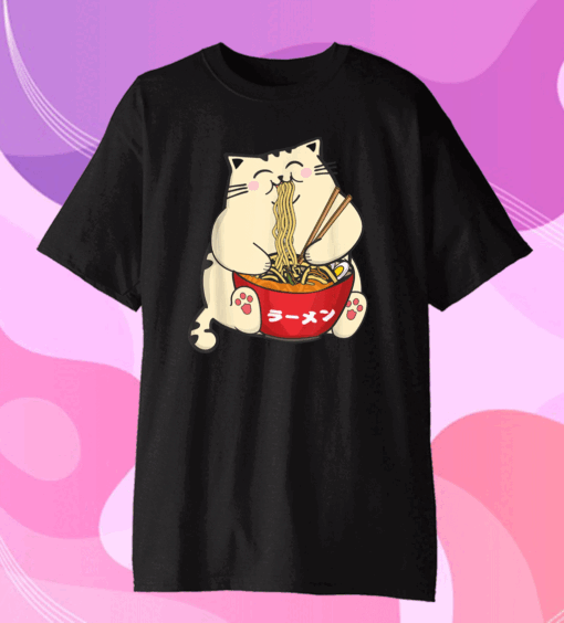 Ramen Cat Kawaii Anime Noodles Hashi Japanese Manga Lover Gift T-Shirt