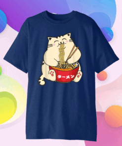 Ramen Cat Kawaii Anime Noodles Hashi Japanese Manga Lover Gift T-Shirt