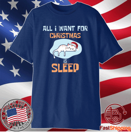 Santa Kitten All I Want For Christmas Is Sleep T-Shirt