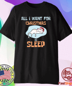 Santa Kitten All I Want For Christmas Is Sleep T-Shirt