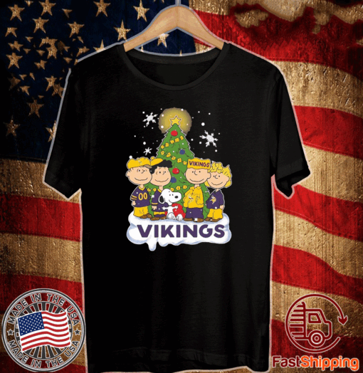 Snoopy The Peanuts Minnesota Vikings Christmas Tree pine 2021 T-Shirt