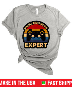 Social Distancing Expert Gaming Vintage Video Gamer Shirt